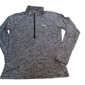 Women's Gray Mingled Under Armour Long Sleeve Dri Fit  Shirt Size Large